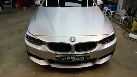 BMW 420i 사틴 메탈릭 실버 전체 랩핑 / 완성된 모습만 담긴... 슬픈 블로그... 어휴...스튜어디스 언니 미안해...[fast. sd카드 뻑남] / 용인시 기흥구 농서동