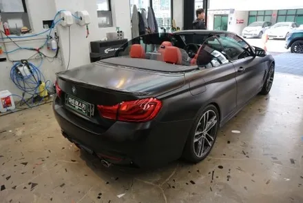 BMW F32 430iM 스포츠 쿠페 사틴 블랙 용인 전체 랩핑 시공 / 용인시 기흥구 농서동