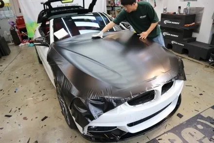 BMW F32 430iM 스포츠 쿠페 사틴 블랙 용인 전체 랩핑 시공 / 용인시 기흥구 농서동