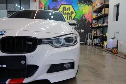 자동차 랩핑 부담스럽죠? : ) BMW 3시리즈 사틴블랙 / 용인시 기흥구 농서동