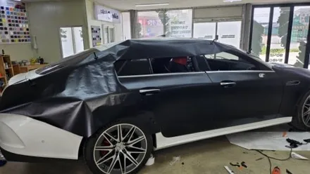 C63 전체랩핑 #사틴블랙 #명진카스킨 / 일산,김포,파주