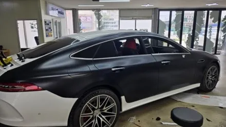 C63 전체랩핑 #사틴블랙 #명진카스킨 / 일산,김포,파주