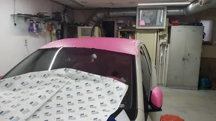 모닝 루프스킨 및 사이드미러 랩핑 #강북랩핑 #전체랩핑 / 일산,김포,파주