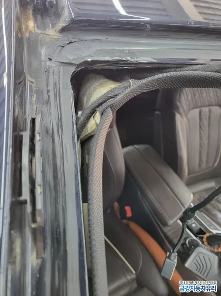 진주 BMW 520d 수입차 전면 앞유리 파손으로 교체 bmw정품유리 교체 과정 / 경남 진주