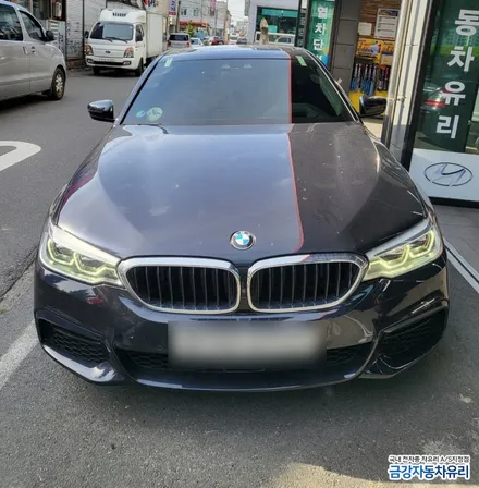 진주 BMW 520d 수입차 전면 앞유리 파손으로 교체 bmw정품유리 교체 과정 / 경남 진주