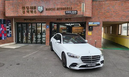 부산 전체랩핑 사상 주례 - 벤츠 S400d 에이버리 사틴화이트 전체랩핑 / 부산 사상구