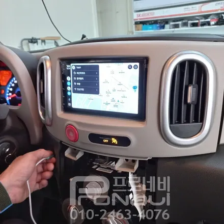 [안드로이드올인원 장착] 닛산 큐브 전차종용 7인치 안드로이드올인원 / 후방카메라 매립 장착