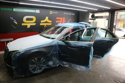 군산썬팅 벤츠 s400d 넥스가드 프리미엄쉴드 카본BK 열반사 썬팅(틴팅) / 김제시 요촌동