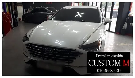 대구랩핑 대구카스킨 쏘나타DN8 루프스킨+사이드미러 랩핑입니다. (대구 커스텀엠 Custom M) / 대구 동구 용계동