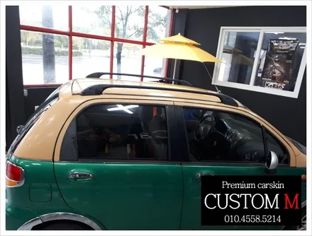 대구랩핑 대구카스킨 마티즈 디아트 한정판 차량 루프스킨 제거 작업 (대구 커스텀엠 Custom M) / 대구 동구 용계동