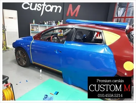 대구랩핑 대구카스킨 i30  전체 랩핑 보험처리 건(대구 커스텀엠 Custom M) / 대구 동구 용계동