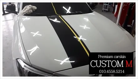 대구랩핑 대구카스킨 BMW 118D스포츠 스트라이프데칼 포인트랩핑입니다(대구 커스텀엠 Custom M) / 대구 동구 용계동