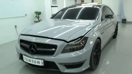 벤츠_CLS63 AMG[라이트필름]나만의 컬러렌즈로 센스있게~[퍼플 그레이][텐토르세종점] / 세종 장군면