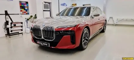 BMW_740i(i7)[듀오톤랩핑][에이버리 유광 버건디]]세종랩핑/대전랩핑/청주랩핑/천안랩핑/공주랩핑/7시리즈투톤랩핑 / 세종 장군면