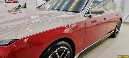 BMW_740i(i7)[듀오톤랩핑][에이버리 유광 버건디]]세종랩핑/대전랩핑/청주랩핑/천안랩핑/공주랩핑/7시리즈투톤랩핑 / 세종 장군면