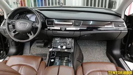 아우디(Audi)_A8[실내랩핑]까다로운 아우디 실내랩핑도 뚝딱뚝딱[3m 리얼카본]세종랩핑/대전랩핑/청주랩핑/천안랩핑/공주랩핑/논산랩핑/익산랩핑 / 세종 장군면