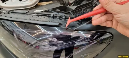 벤츠_E400쿠페[스모그톤다운라이트필름][스텍 다이노쉴드 라이트필름 스모크 Stek Dyno]세종PPF/대전PPF/청주PPF/천안PPF/공주PPF / 세종 장군면