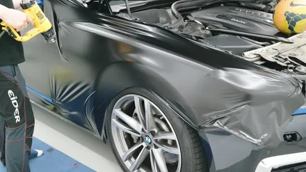 BMW_7시리즈~730LD[전체랩핑][에이버리 사틴블랙]유니크한 흑간지 / 세종 장군면