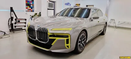 BMW_740i(i7)[듀오톤랩핑][에이버리 유광 버건디]]세종랩핑/대전랩핑/청주랩핑/천안랩핑/공주랩핑/7시리즈투톤랩핑 / 세종 장군면