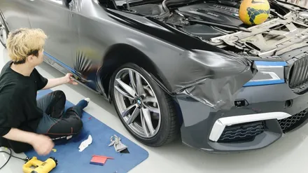 BMW_7시리즈~730LD[전체랩핑][에이버리 사틴블랙]유니크한 흑간지 / 세종 장군면