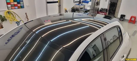 푸조_e-208[루프스킨][3M 2080 유광블랙]세종랩핑/대전랩핑/청주랩핑/천안랩핑/공주랩핑/논산랩핑 / 세종 장군면