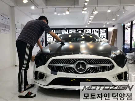 일산랩핑 벤츠 CLS 400d 에이버리 사틴블랙 락 그레이 메탈릭 전체랩핑 시공완료 / 고양 덕양구, 일산, 파주