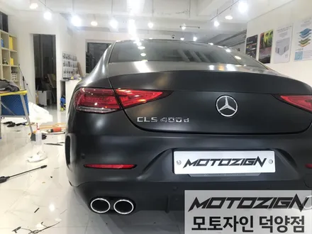 일산랩핑 벤츠 CLS 400d 에이버리 사틴블랙 락 그레이 메탈릭 전체랩핑 시공완료 / 고양 덕양구, 일산, 파주