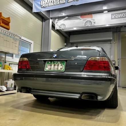BMW E38 740iL 커스텀 중간, 엔드 전자식 가변 배기,            M퍼포먼스 사각팁 튜닝 / 인천 동구