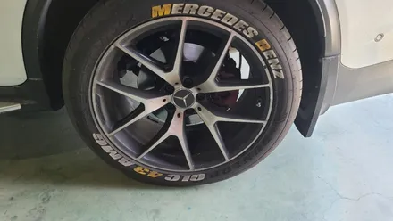 휠카본수전사 벤츠 GLC43 AMG 휠도색 블랙카본수전사 휠캡도색 시공과정! / 원주시 소초면