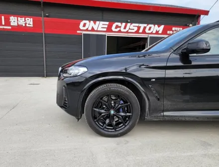 자동차휠기스 복원 BMW X4 블랙유광 휠도색 시공작업 소개! / 원주시 소초면