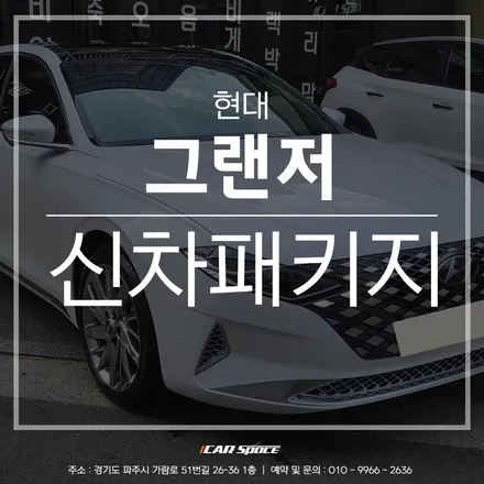 유니크한 티나인 V100, 파주 신차패키지로 그랜저 시공 완료! / 파주시 와동동