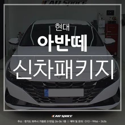 아반떼, 티나인 R100 시공 모습! 카스페이스 파주 신차패키지 전문 / 파주시 와동동
