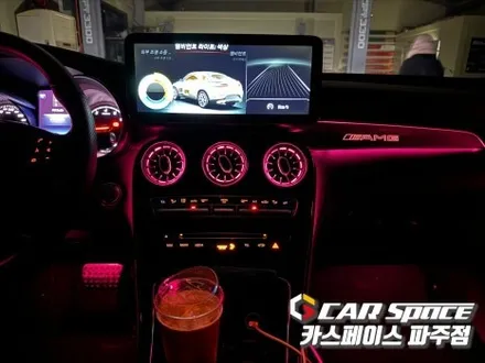 일산 파주 벤츠 GLC 300 풀 엠비언트라이트 시공 및 안드로이드올인원 네비게이션 모니터장착 튜닝 / 파주시 와동동
