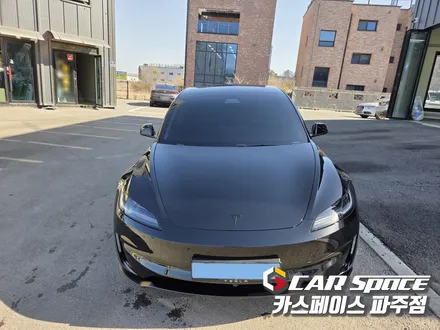 일산 테슬라 모델3 신차패키지 - 디테일검수, 루마버텍스 900 썬팅, PPF, 파인뷰 블랙박스, 요크핸들, 가죽시트 유리막코팅 / 파주시 와동동