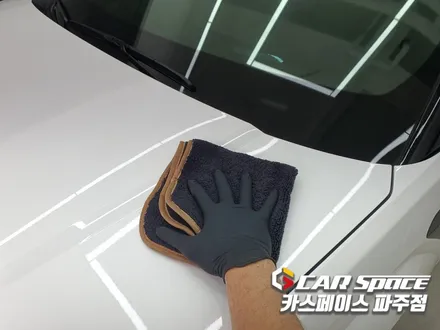 파주 운정 싼타페 MX5 신차패키지 검수중 하자발견으로 수정 후 썬팅 블랙박스 PPF 유리막코팅 튜닝 / 파주시 와동동