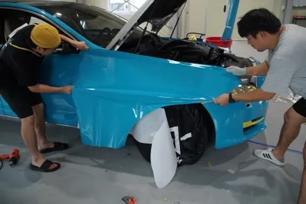 [나이퍼스] 시흥랩핑 재규어 XJ AX WRAP 마이애미 블루 (PET) / 시흥시 월곶동