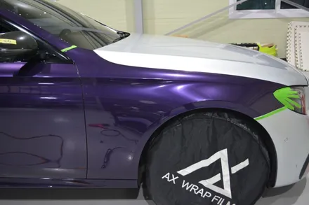 [나이퍼스] 벤츠 e43 amg 고광도 베니셔퍼플 ax필름 전체랩핑시공 +크롬죽이기 / 시흥시 월곶동