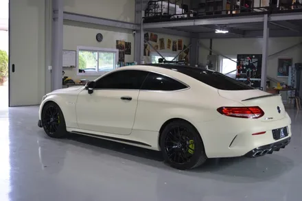 [나이퍼스] 벤츠 c63amg 전체랩핑(사틴데저트옐로우) 시흥랩핑/인천랩핑/안산랩핑/서울랩핑/수원랩핑/광명랩핑/화성랩핑 / 시흥시 월곶동
