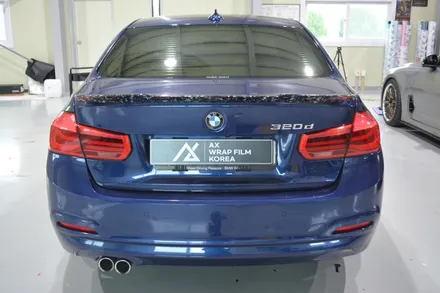 bmw 320d  본넷랩핑,사이드미러랩핑,스포일러 포지드카본랩핑 시공 / 시흥시 월곶동