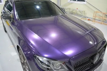 [나이퍼스] 벤츠 e43 amg 고광도 베니셔퍼플 ax필름 전체랩핑시공 +크롬죽이기 / 시흥시 월곶동