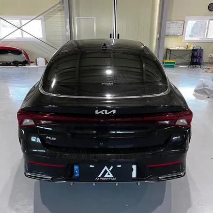 KIA K5 DL3 부분랩핑 (창틀 크롬 죽이기, 도어 캐치) AX 필름 고광도 유광 블랙 (PET) / 시흥시 월곶동