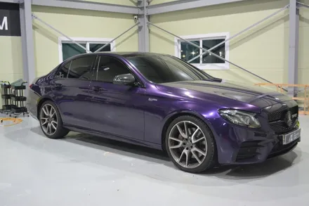 [나이퍼스] 벤츠 e43 amg 고광도 베니셔퍼플 ax필름 전체랩핑시공 +크롬죽이기 / 시흥시 월곶동
