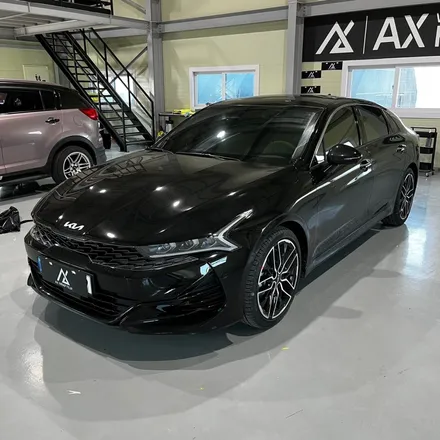 KIA K5 DL3 부분랩핑 (창틀 크롬 죽이기, 도어 캐치) AX 필름 고광도 유광 블랙 (PET) / 시흥시 월곶동