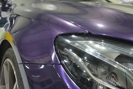 [나이퍼스] 벤츠 e43 amg 고광도 베니셔퍼플 ax필름 전체랩핑시공 +크롬죽이기 / 시흥시 월곶동