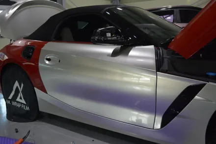 [나이퍼스] bmw z4컨버터블 고광도 샴페인골드 전체랩핑시공 AX필름 / 시흥시 월곶동
