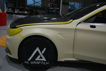 [나이퍼스] 벤츠 c63amg 전체랩핑(사틴데저트옐로우) 시흥랩핑/인천랩핑/안산랩핑/서울랩핑/수원랩핑/광명랩핑/화성랩핑 / 시흥시 월곶동