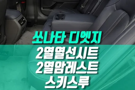 쏘나타 디엣지 뒷좌석 2열 열선시트 개조 공간 활용성 암레스트 스키스루 작업 / 용인 농서동
