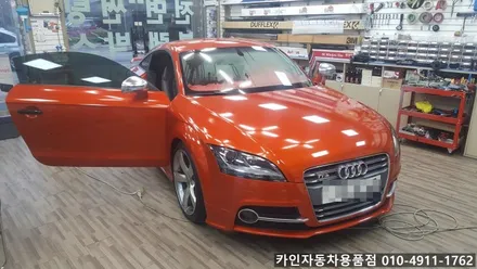 {존슨썬팅강동점} 아우디 TTS 전면 썬팅 재시공 아이나비 블랙박스 설치