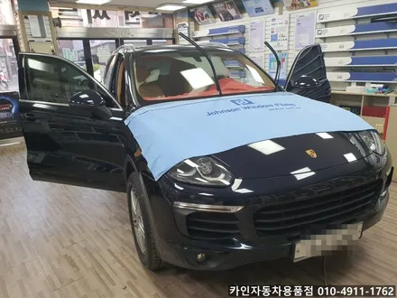 {존슨썬팅 강동구 성내동} 포르쉐 카이엔 전면썬팅 재시공