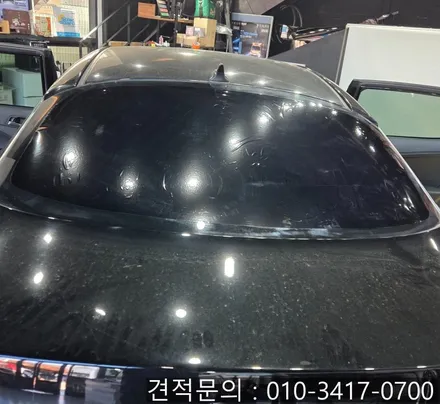 대전 K5 뽀글이 뒷유리 솔라가드 썬팅 재시공